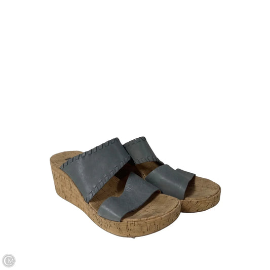 Sandals Heels Wedge By Korks In Grey, Size: 10