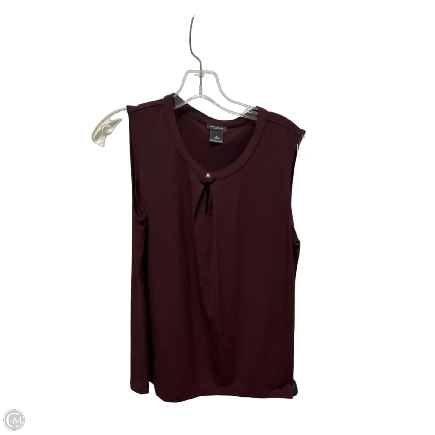 Top Sleeveless By Ann Taylor In Maroon, Size: M