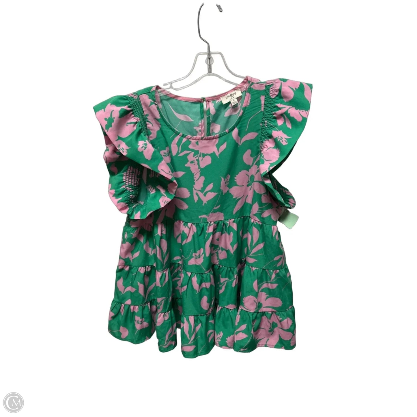 Top Sleeveless By Umgee In Green & Pink, Size: S