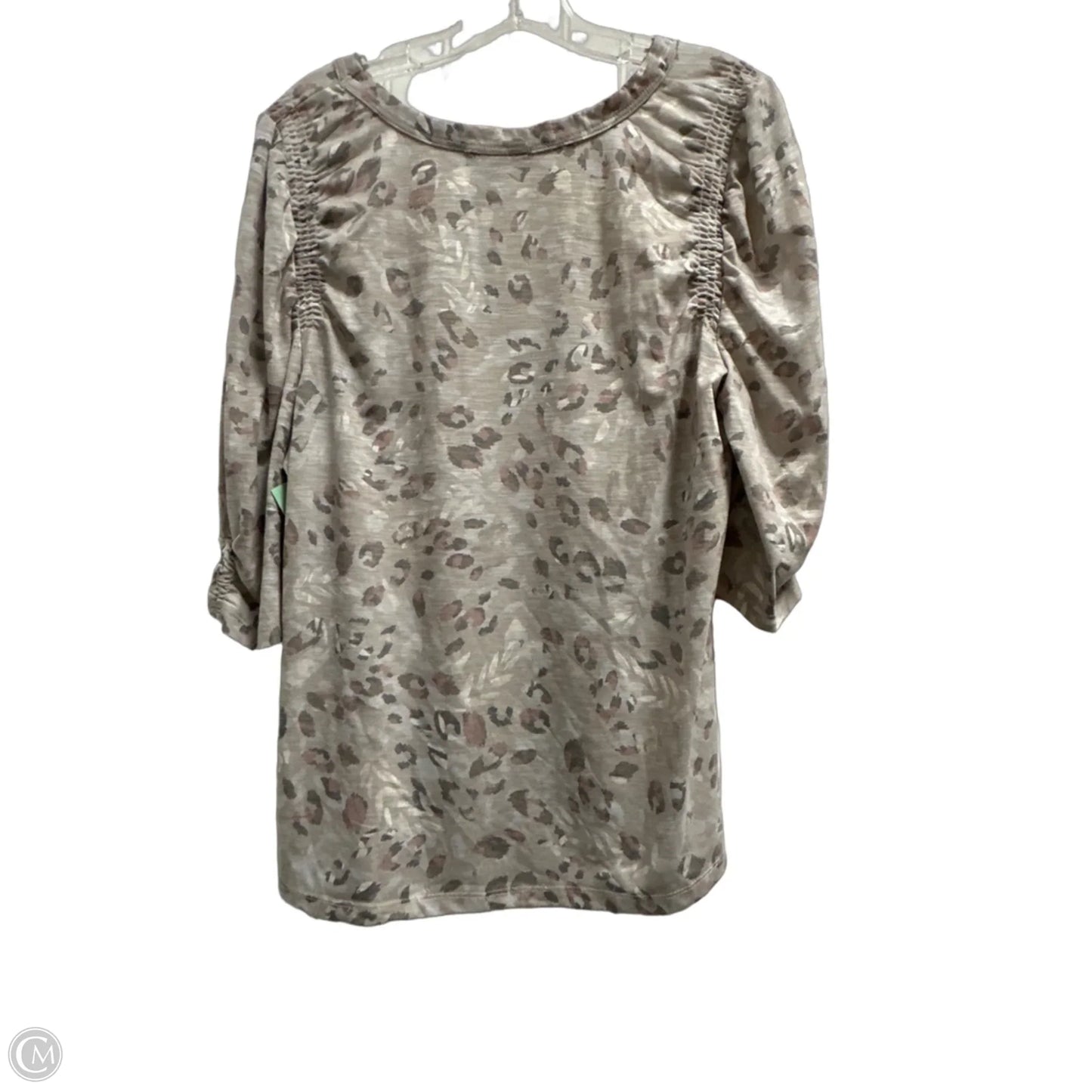 Top Short Sleeve By Democracy In Leopard Print, Size: L