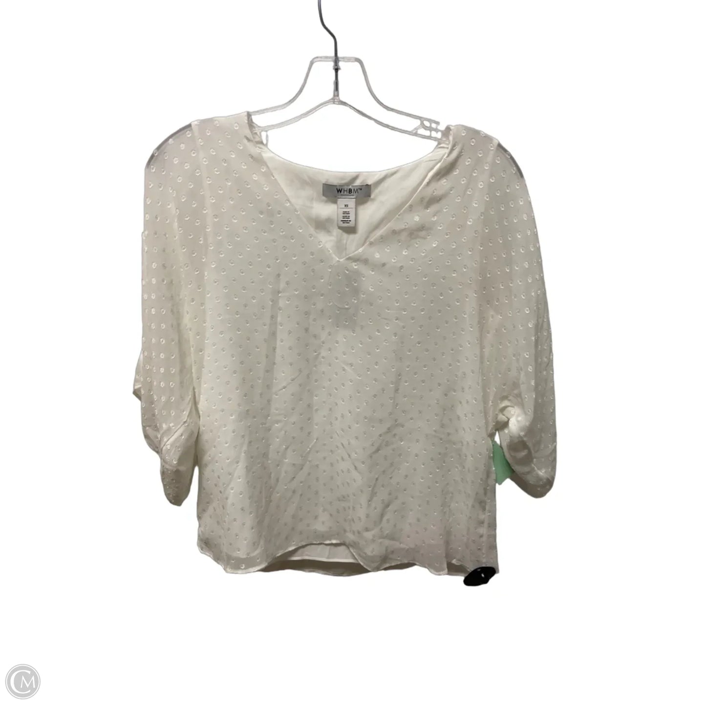 Top Short Sleeve By White House Black Market In White, Size: Xs