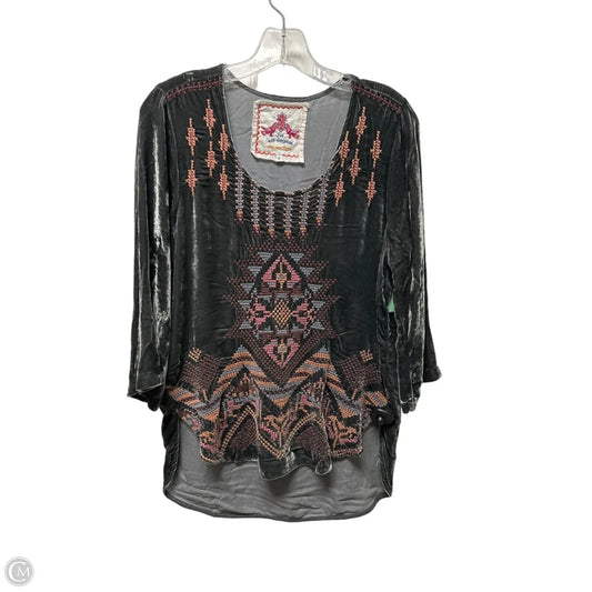 Top Long Sleeve By Johnny Was In Grey, Size: S