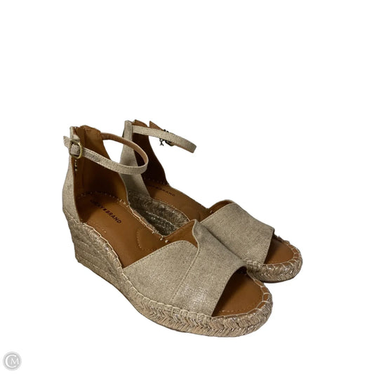 Sandals Heels Wedge By Lucky Brand In Gold, Size: 8