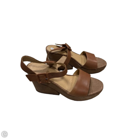 Sandals Heels Platform By Crown Vintage In Tan, Size: 7
