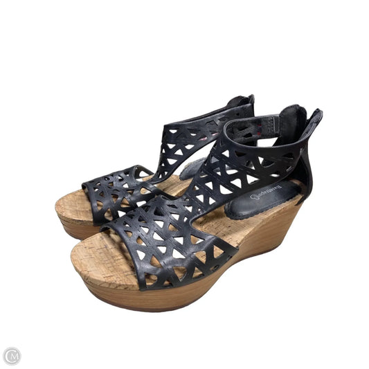 Sandals Heels Wedge By Bare Traps In Black, Size: 9