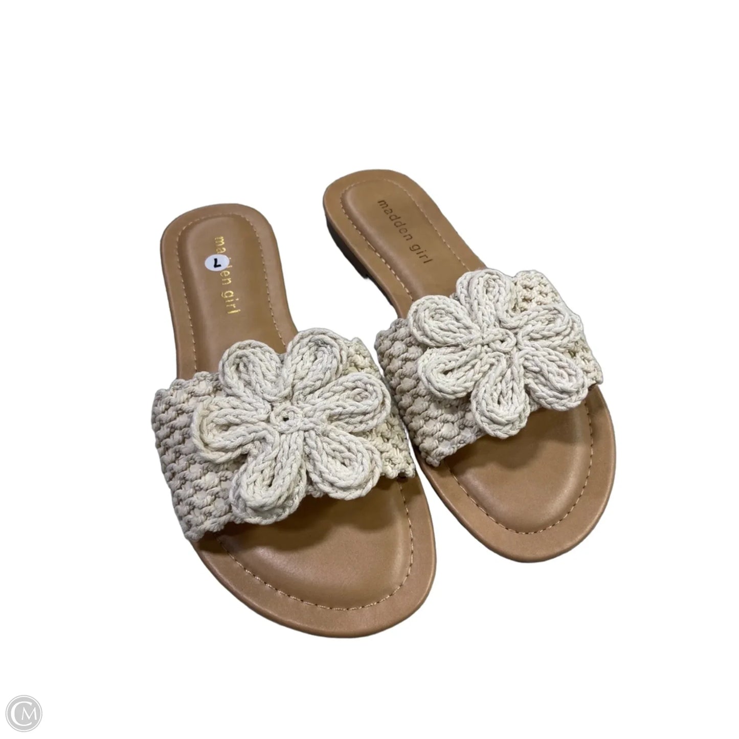 Sandals Flats By Madden Girl In Cream, Size: 7