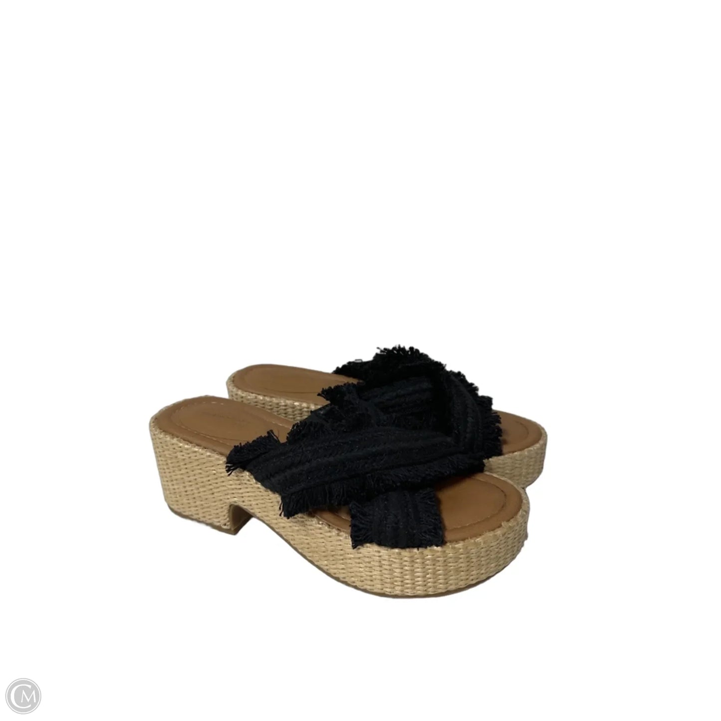Sandals Heels Wedge By Universal Thread In Black, Size: 7
