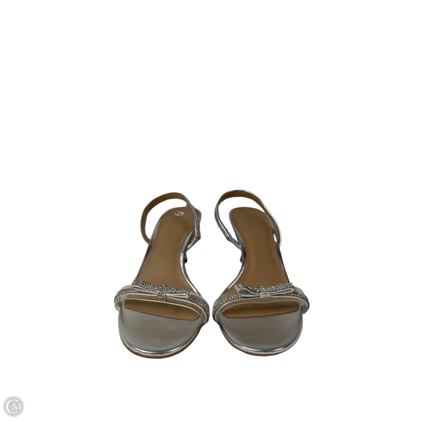 Sandals Heels Kitten By Inc In Silver, Size: 7.5