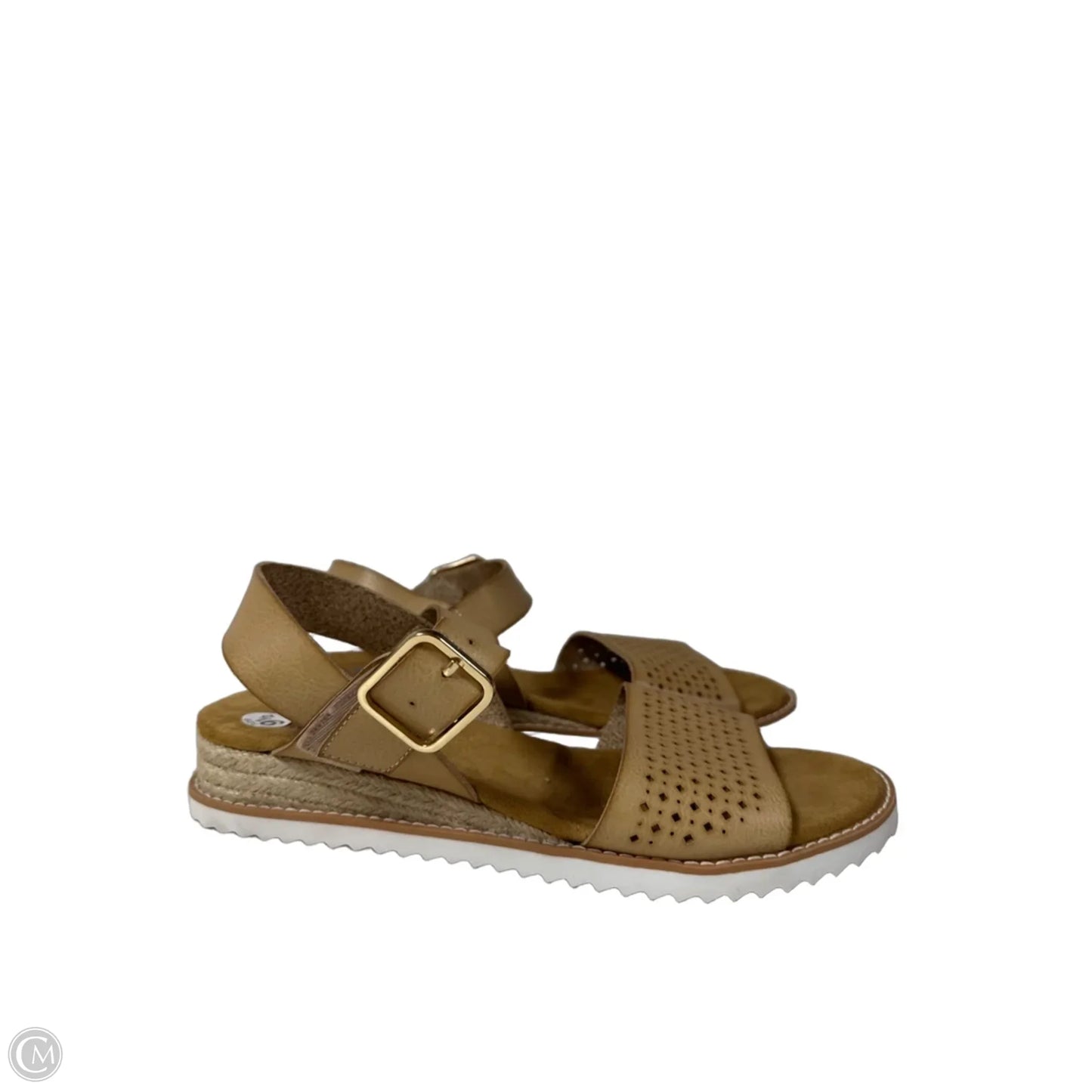 Sandals Heels Wedge By Bobs In Tan, Size: 9.5