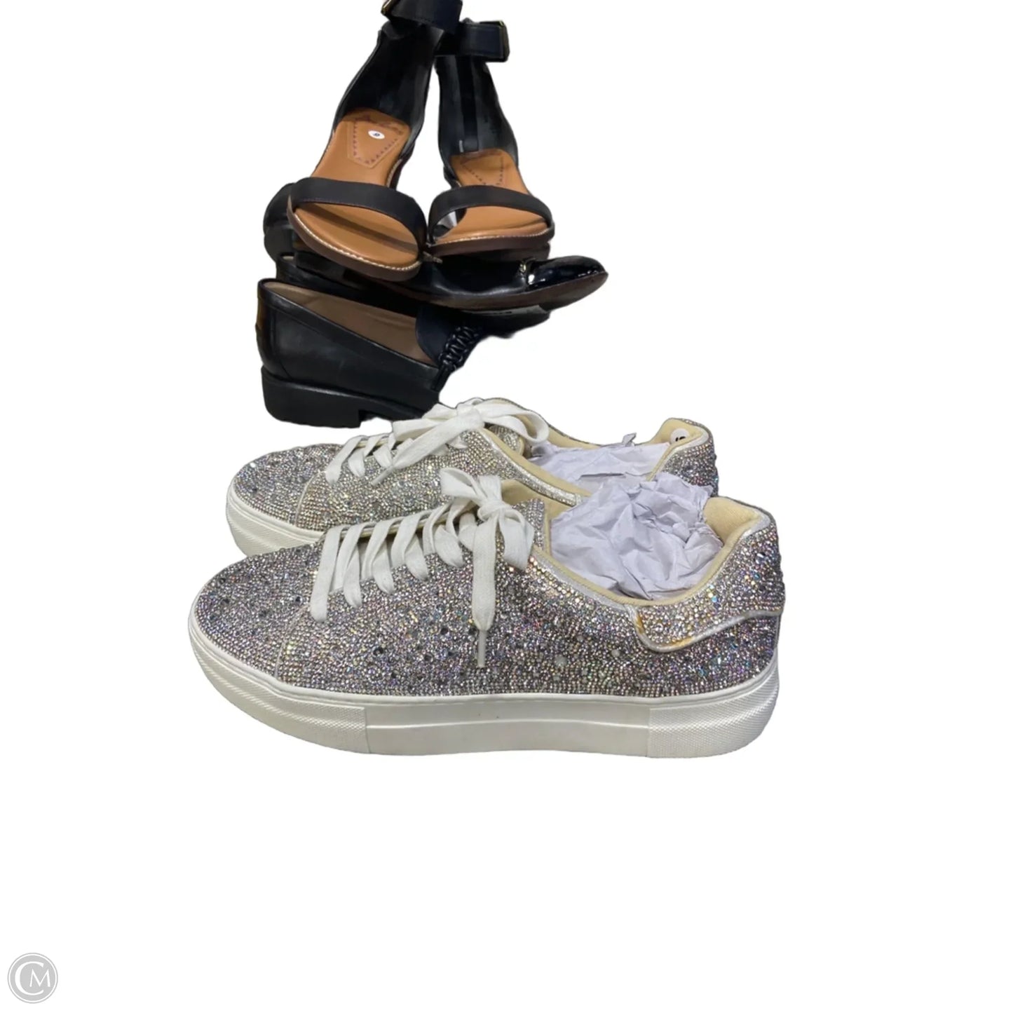 Shoes Sneakers By Betsey Johnson In Silver, Size: 9