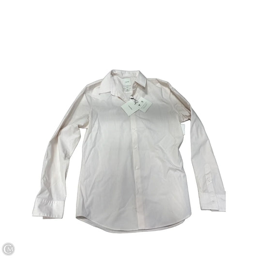 Top Long Sleeve By Calvin Klein In Pink & White, Size: M