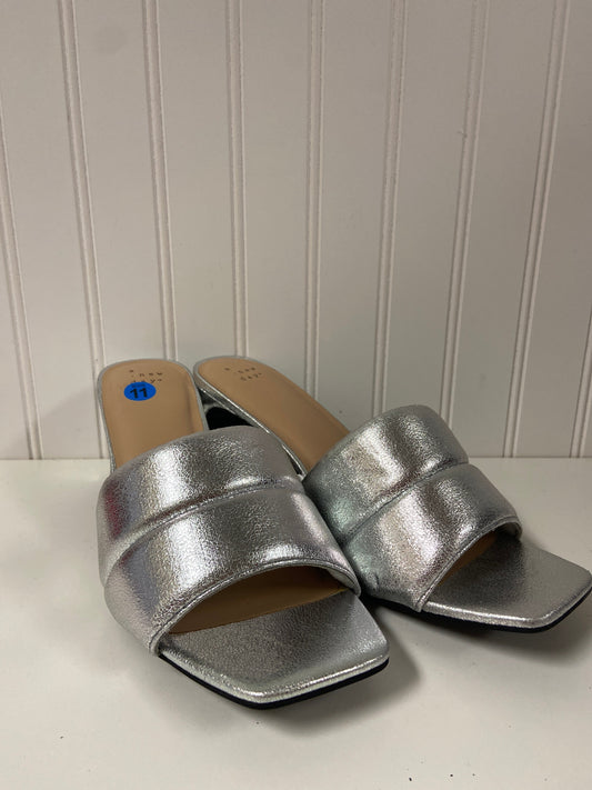 Silver Sandals Heels Block A New Day, Size 11