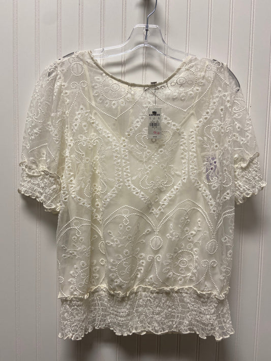 White Top Short Sleeve Express, Size L