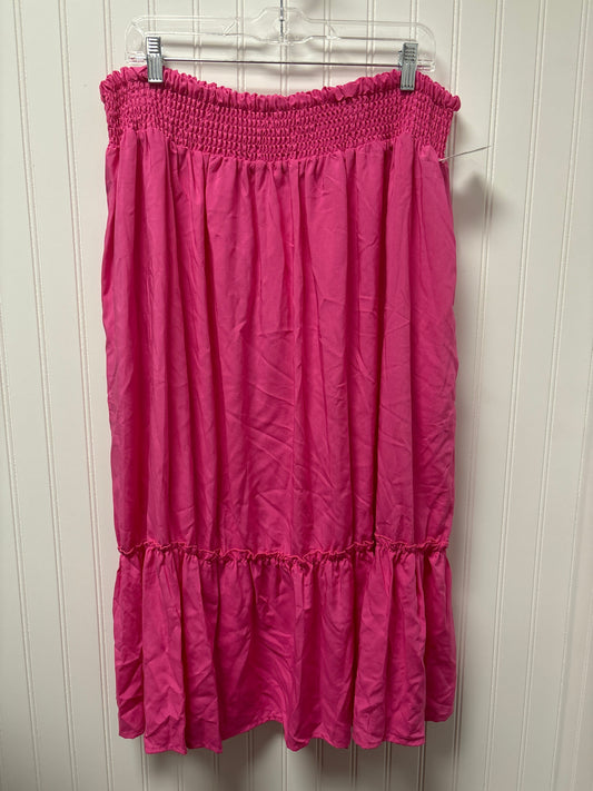 Pink Skirt Midi Clothes Mentor, Size 2x