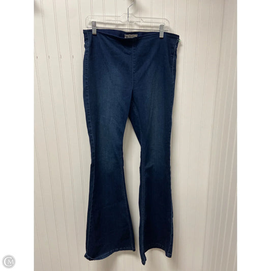 Jeans Flared By Free People In Blue Denim, Size: 12