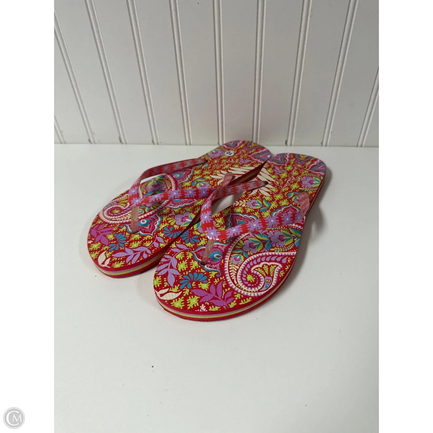 Sandals Flip Flops By Vera Bradley In Red, Size: 10