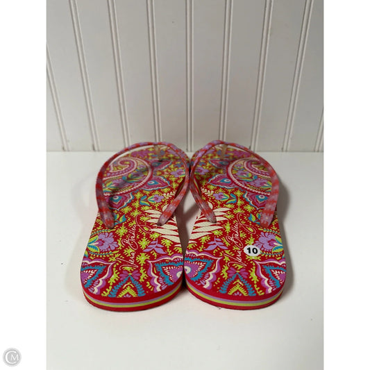 Sandals Flip Flops By Vera Bradley In Red, Size: 10