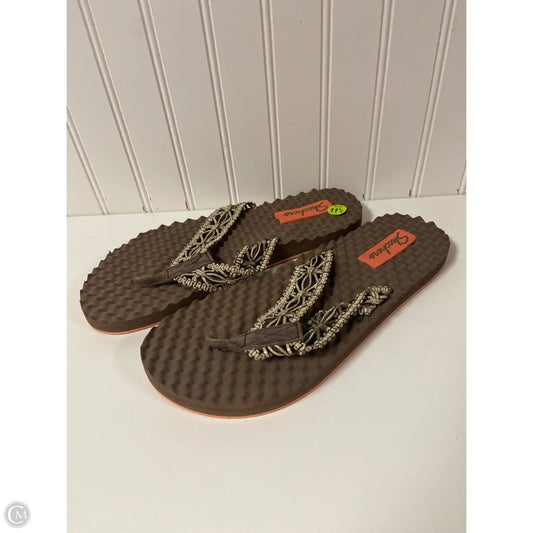 Sandals Flip Flops By Skechers In Brown, Size: 11.5