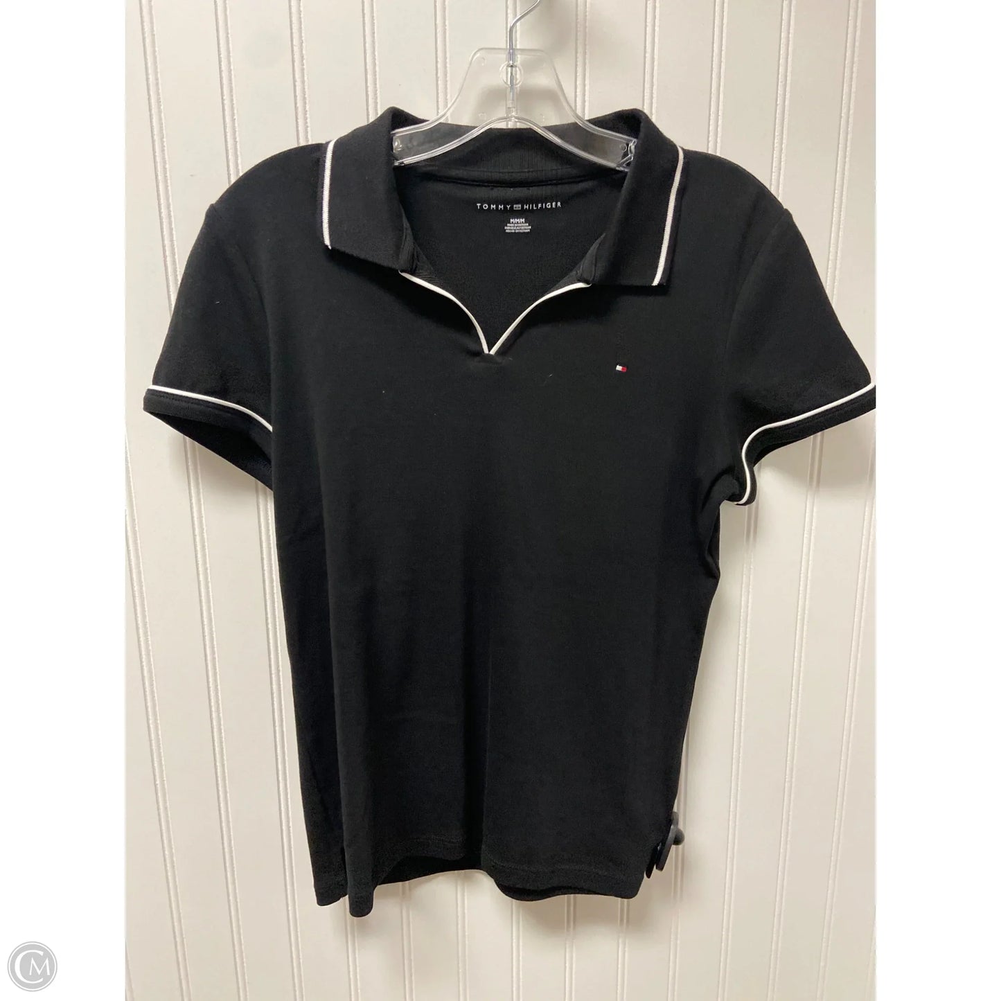 Top Short Sleeve By Tommy Hilfiger In Black, Size: M