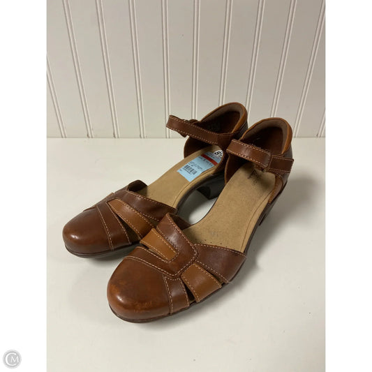 Shoes Heels Block By Clarks In Brown, Size: 8.5
