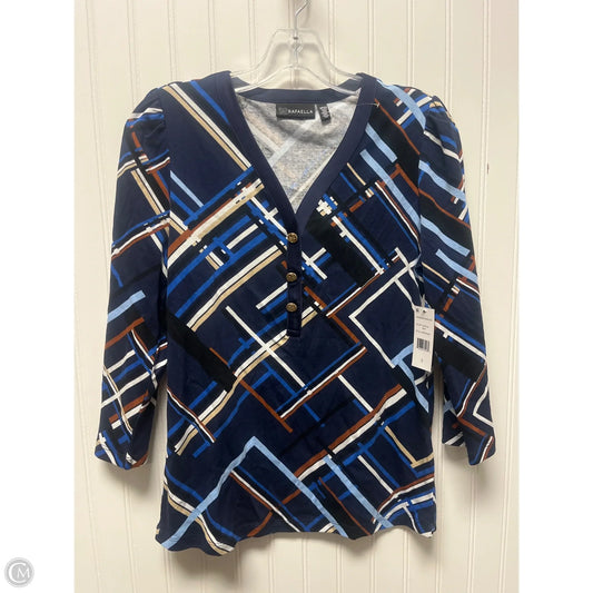 Top Long Sleeve By Rafaella In Navy, Size: S