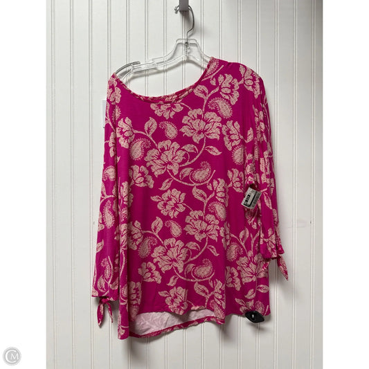 Top Long Sleeve By Chicos In Pink, Size: Xl