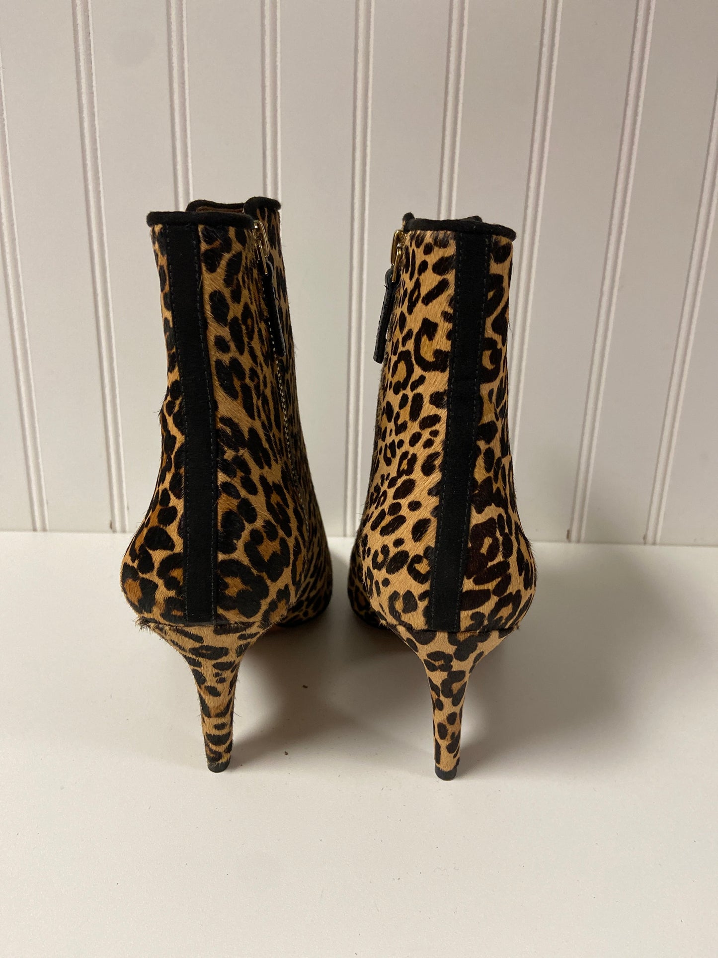 Boots Ankle Heels By Nine West In Animal Print, Size: 7