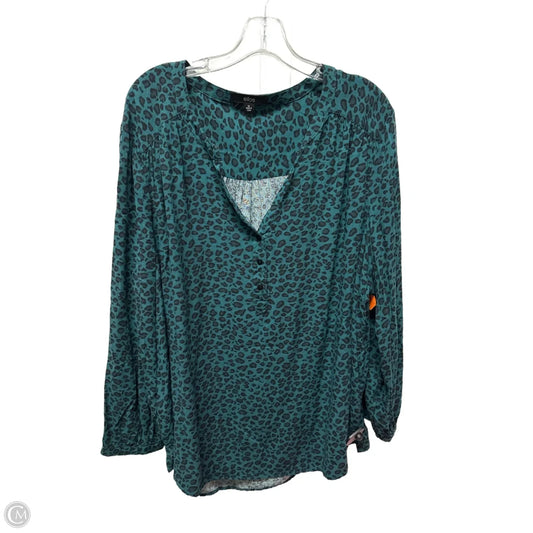Top Long Sleeve By Ellos In Animal Print, Size: 4x