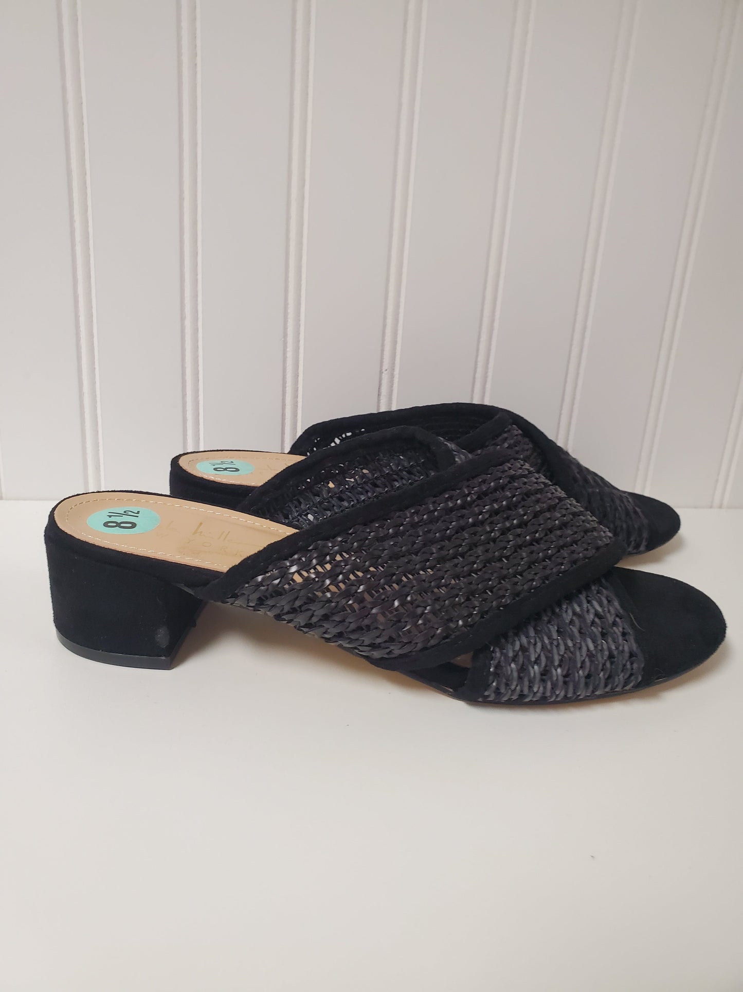 Black Sandals Heels Block Nicole Miller, Size 8.5