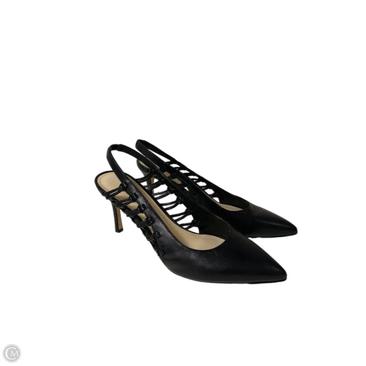 Sandals Heels Stiletto By Nine West In Black, Size: 9