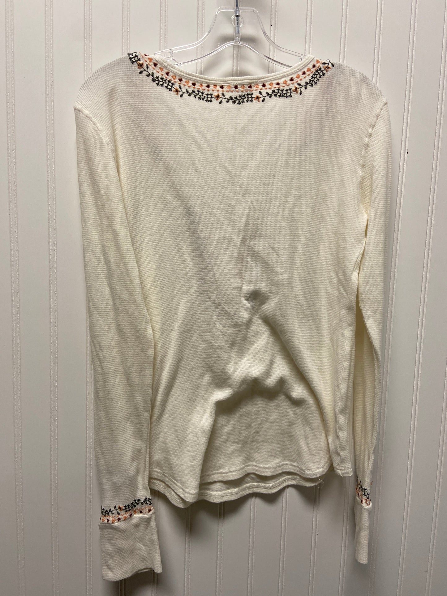 White Top Long Sleeve Lucky Brand, Size S