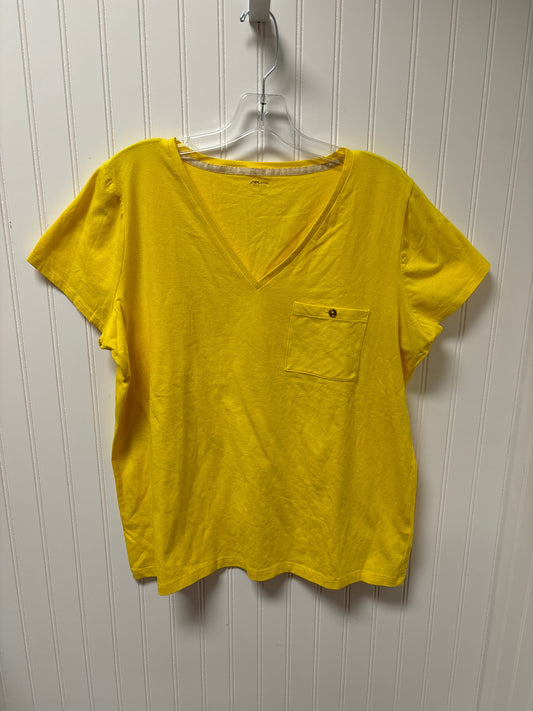 Yellow Top Short Sleeve Anne Klein, Size 1x