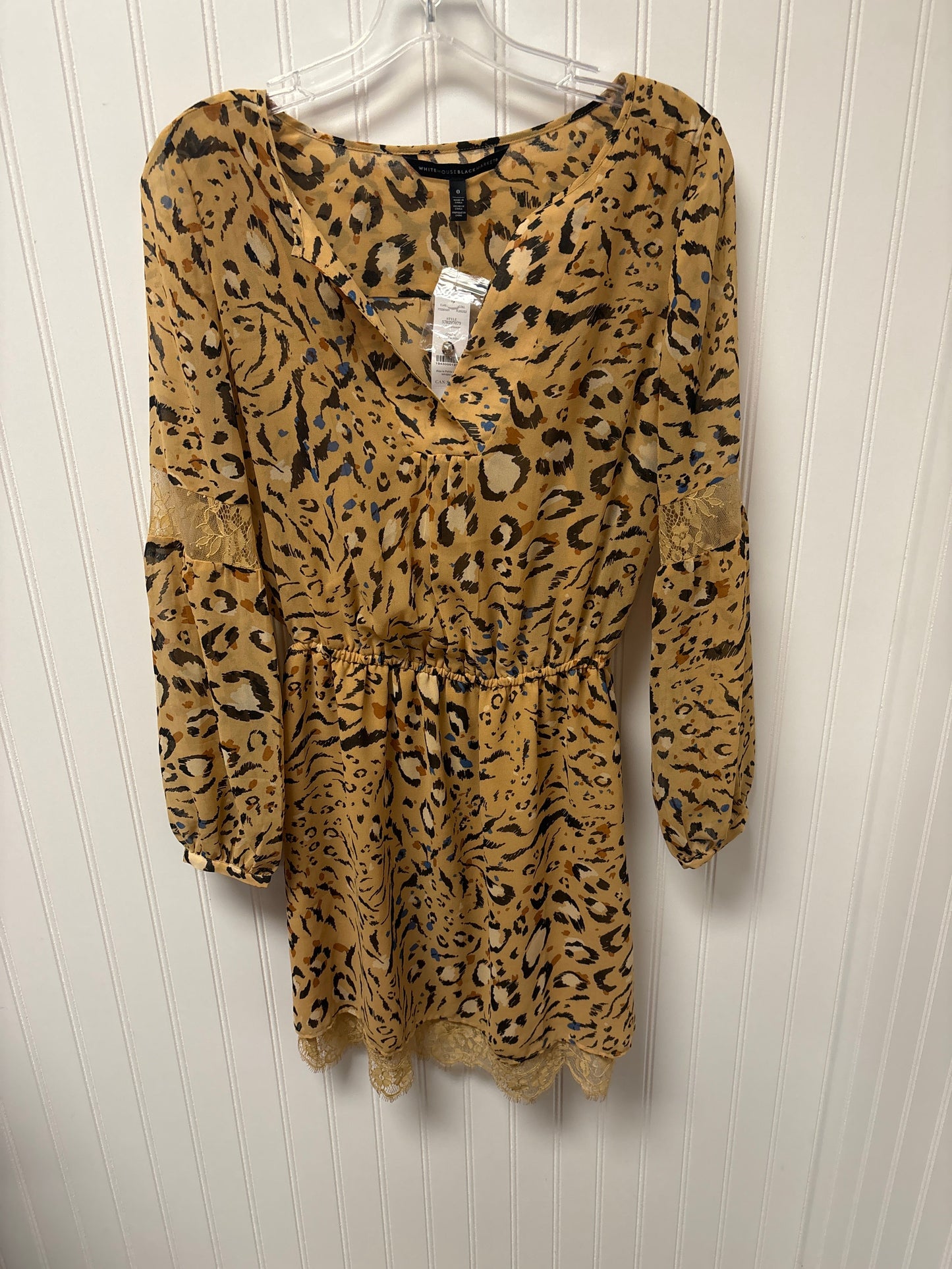 Animal Print Dress Casual Short White House Black Market, Size 0