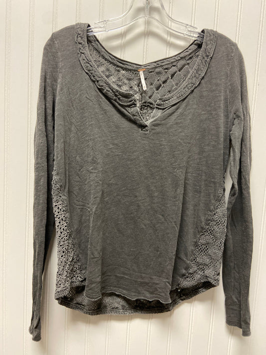 Grey Top Long Sleeve Free People, Size M