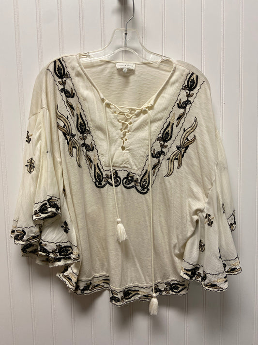 Cream Top Short Sleeve Lucky Brand, Size S