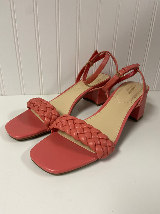 Sandals Heels Block By Liz Claiborne In Coral, Size: 11