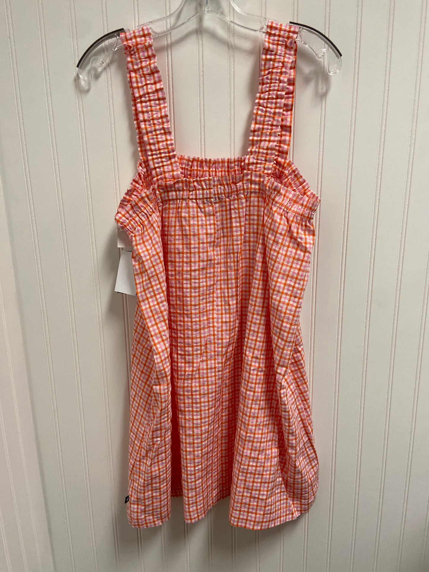 Top Sleeveless Designer By Kate Spade In Plaid Pattern, Size: S