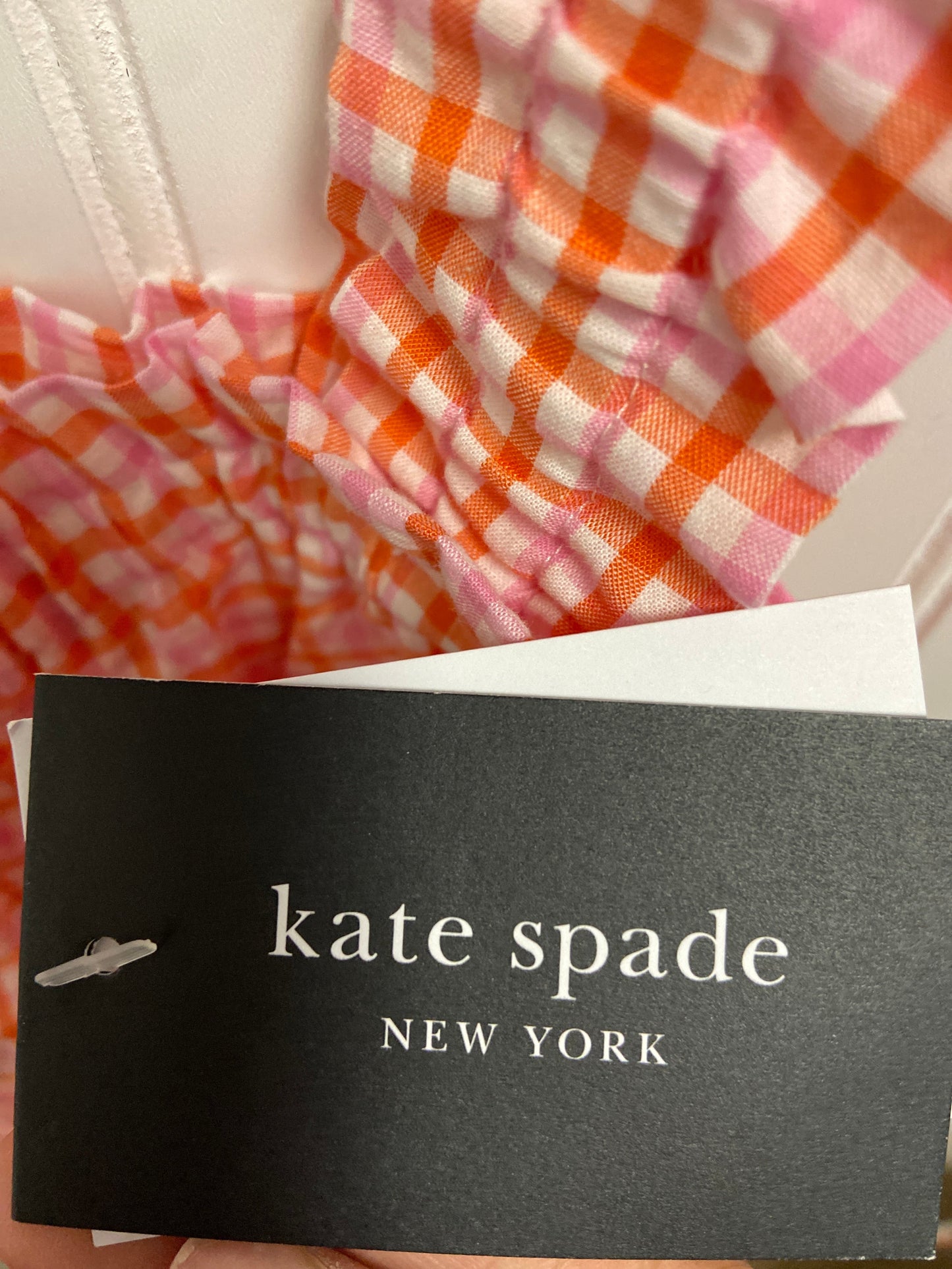 Top Sleeveless Designer By Kate Spade In Plaid Pattern, Size: S