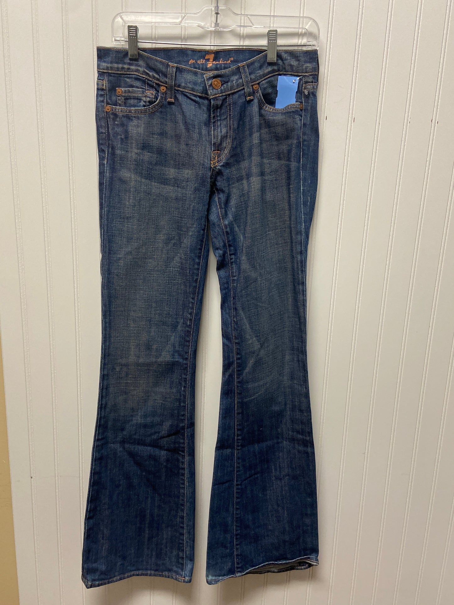 Jeans Flared By 7 For All Mankind In Blue Denim, Size: 4