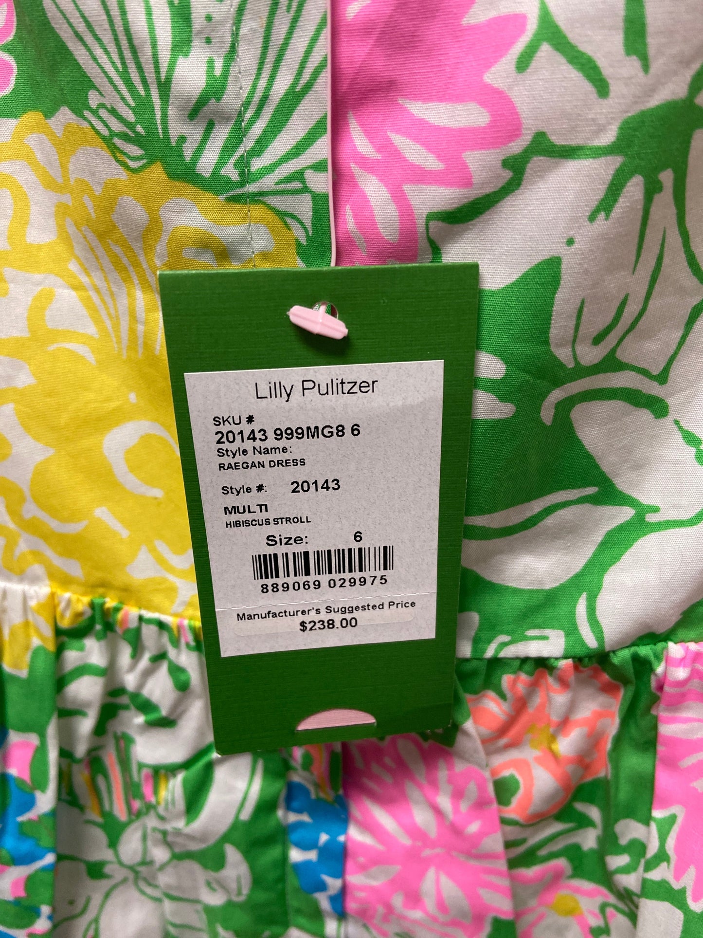 Dress Designer By Lilly Pulitzer In Green & White, Size: S