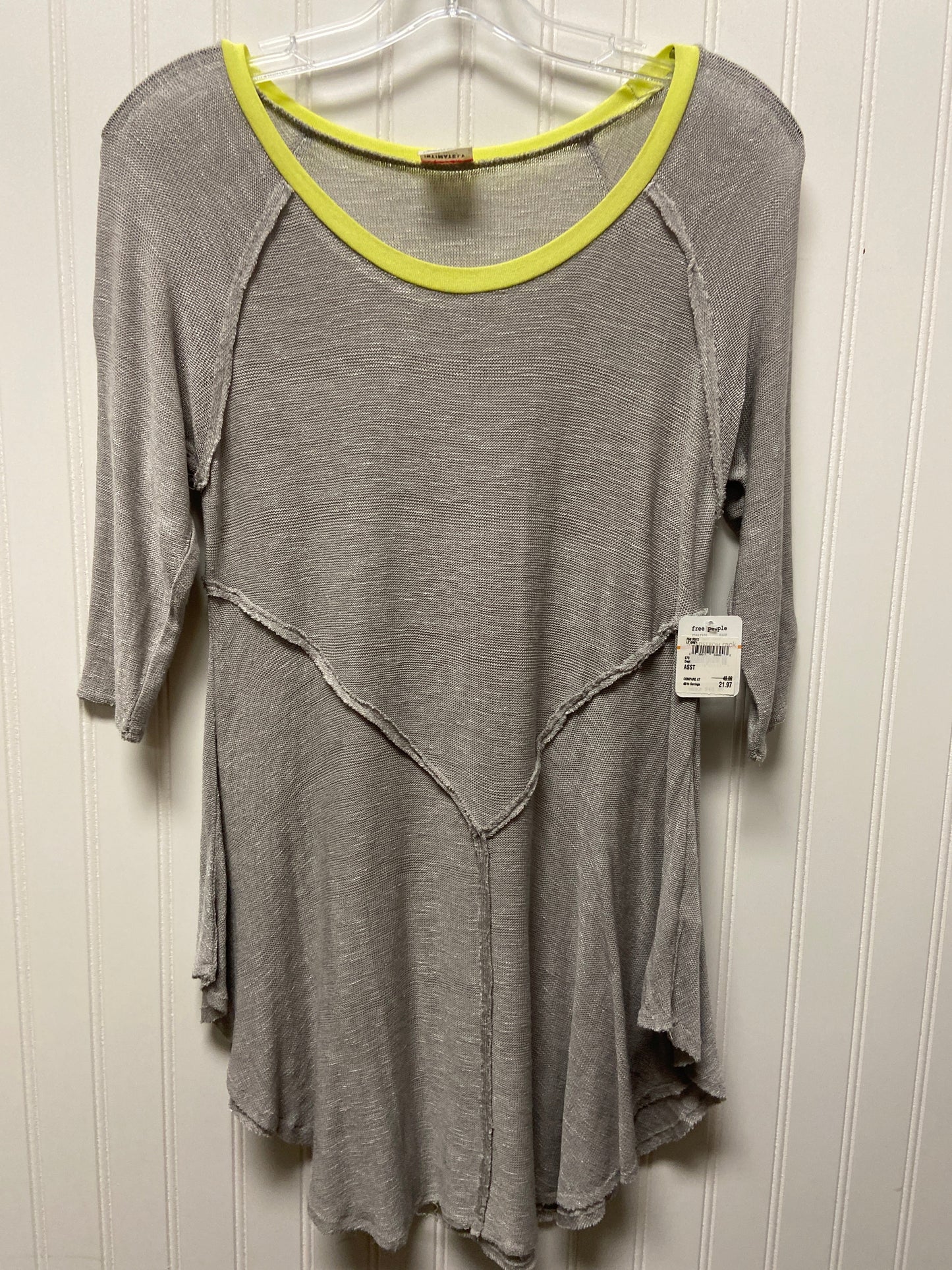 Grey Top 3/4 Sleeve Free People, Size S