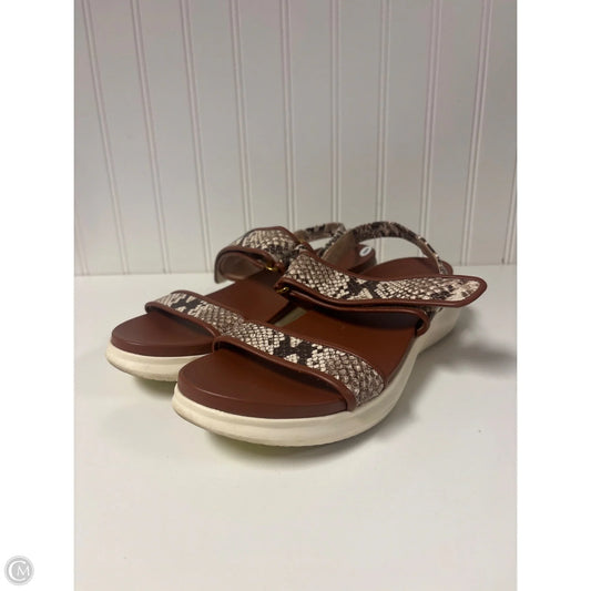 Sandals Flats By Cole-haan In Brown & Cream, Size: 8