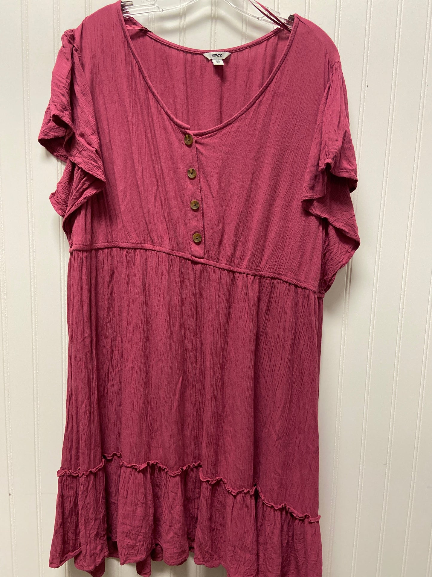 Pink Tunic Short Sleeve Sonoma, Size 2x