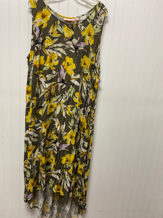 Floral Print Dress Casual Maxi Evri, Size 2x
