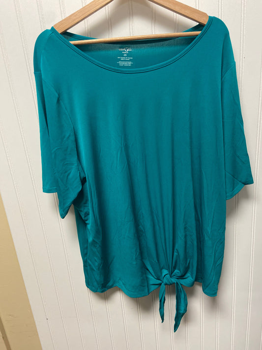 Teal Top Short Sleeve East 5th, Size 2x