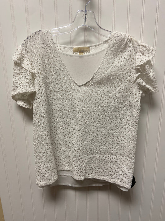 White Top Short Sleeve Designer Michael Kors, Size M