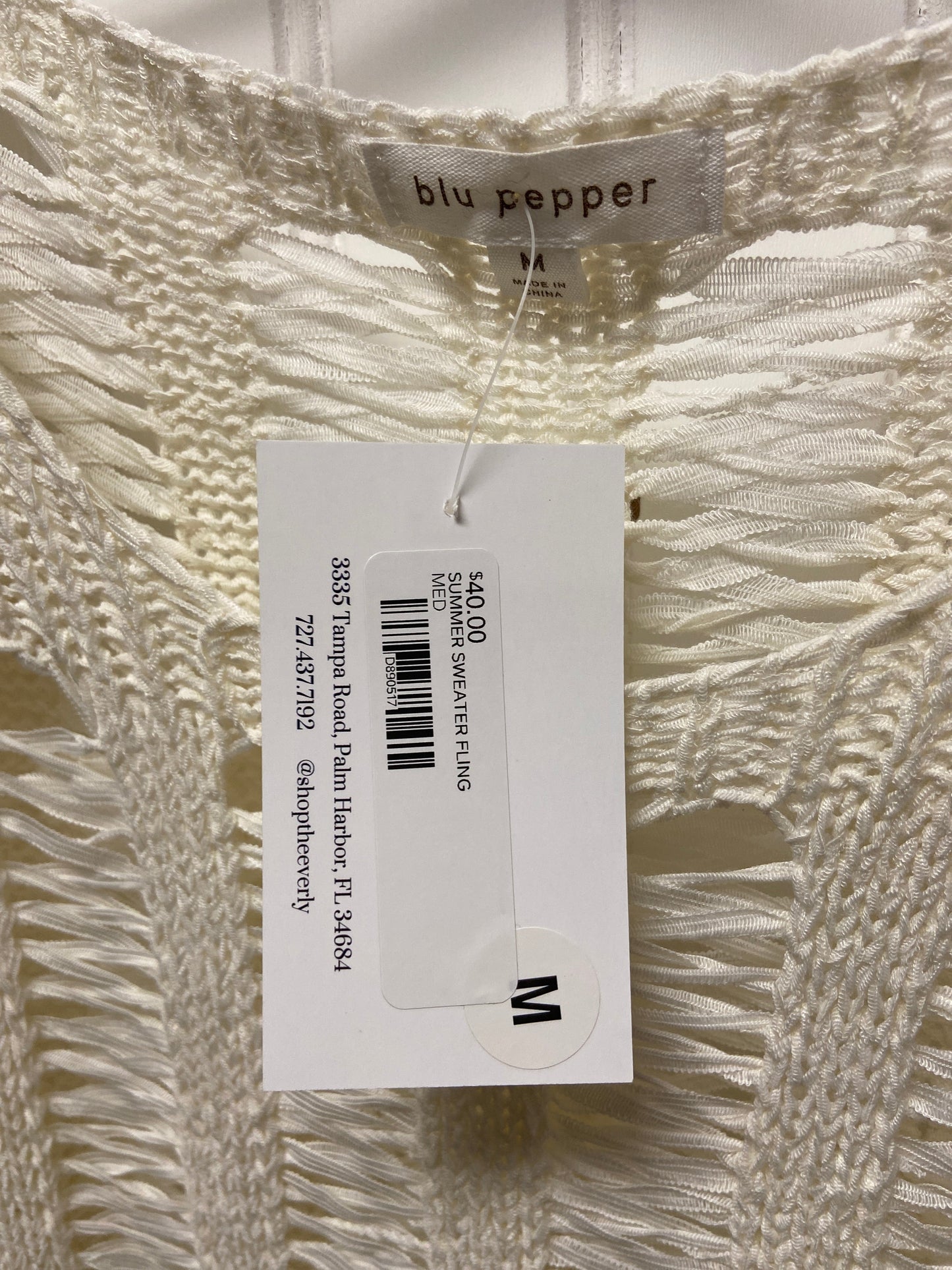 Sweater By Blu Pepper In Cream, Size: M