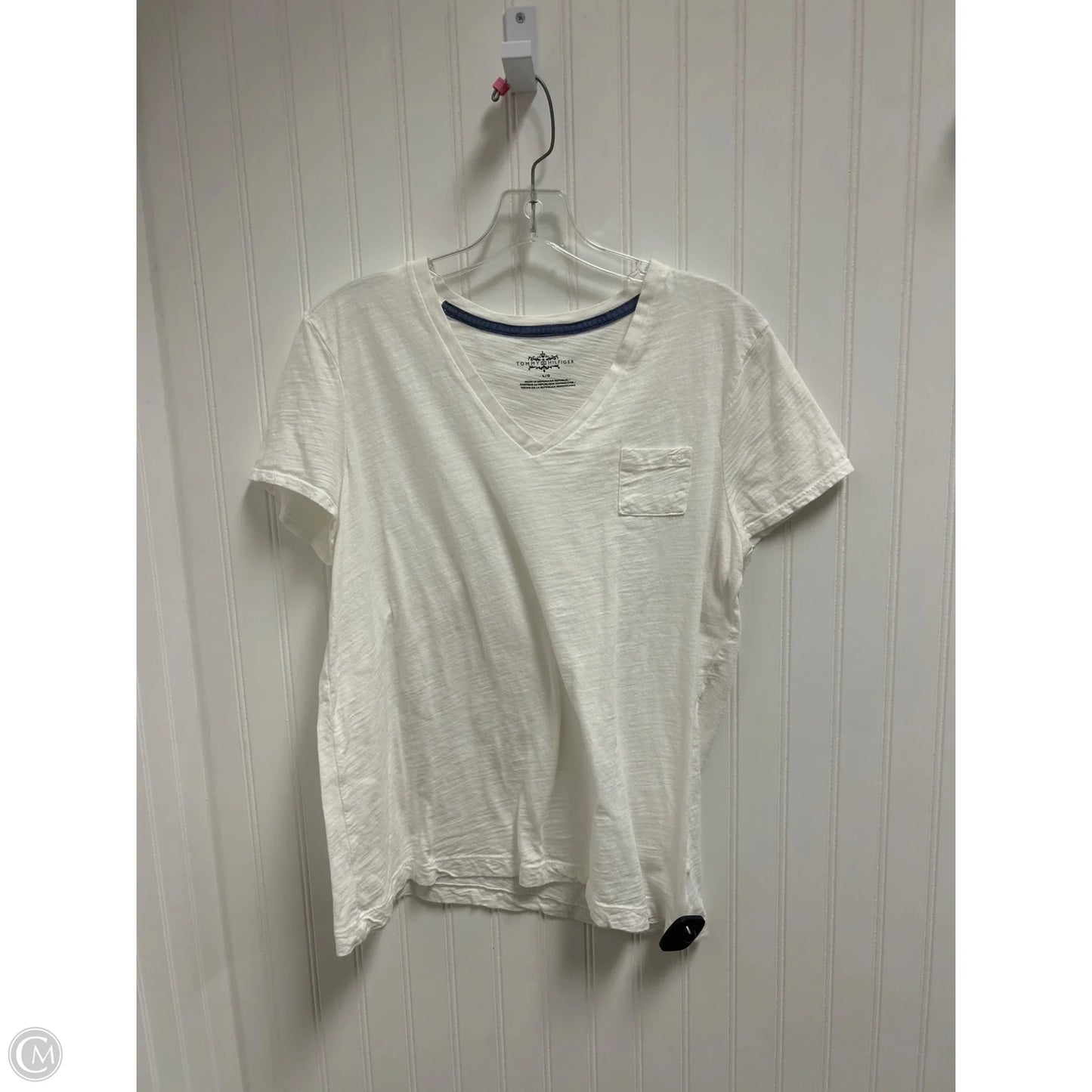 Top Short Sleeve By Tommy Hilfiger In White, Size: L