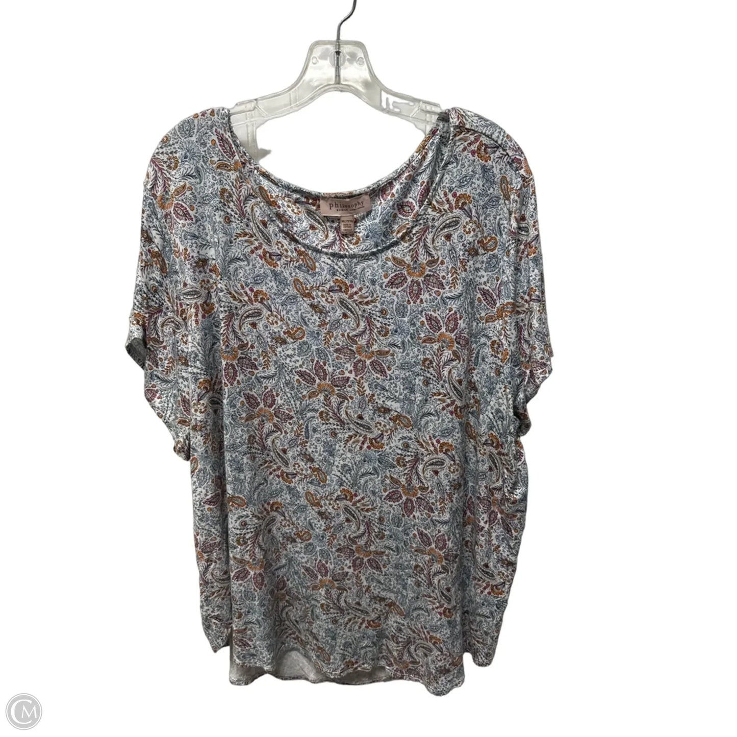 Top Short Sleeve By Philosophy In Floral Print, Size: 3x