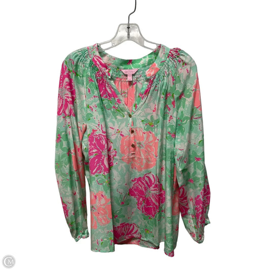 Top Long Sleeve Designer By Lilly Pulitzer In Green, Size: L